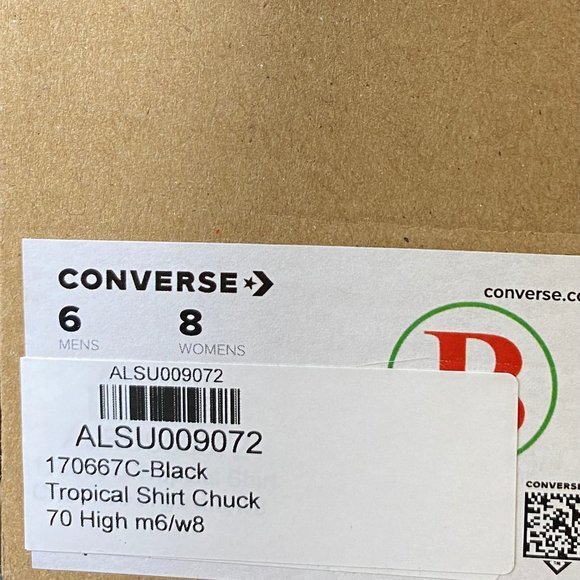 Converse Chuck Black Tropic Shirt Canvas Sneaker Women's Size 8 170667C - Picture 9 of 9